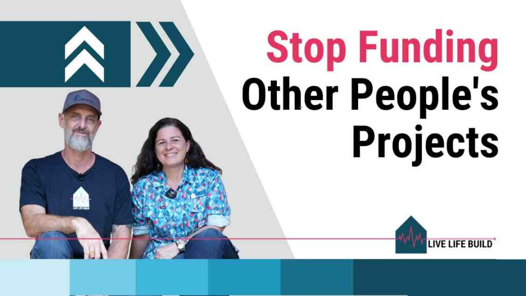 Custom Builder Progress Claims: How to Stop Funding Other People's Projects title on white background with photo of Amelia Lee and Duayne Pearce and Live Life Build Logo