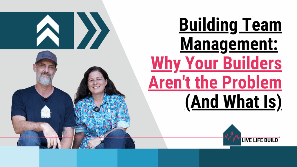 Building Team Management: Why Your Team Isn’t the Problem on white background with photo of Amelia Lee and Duayne Pearce and Live Life Build Logo